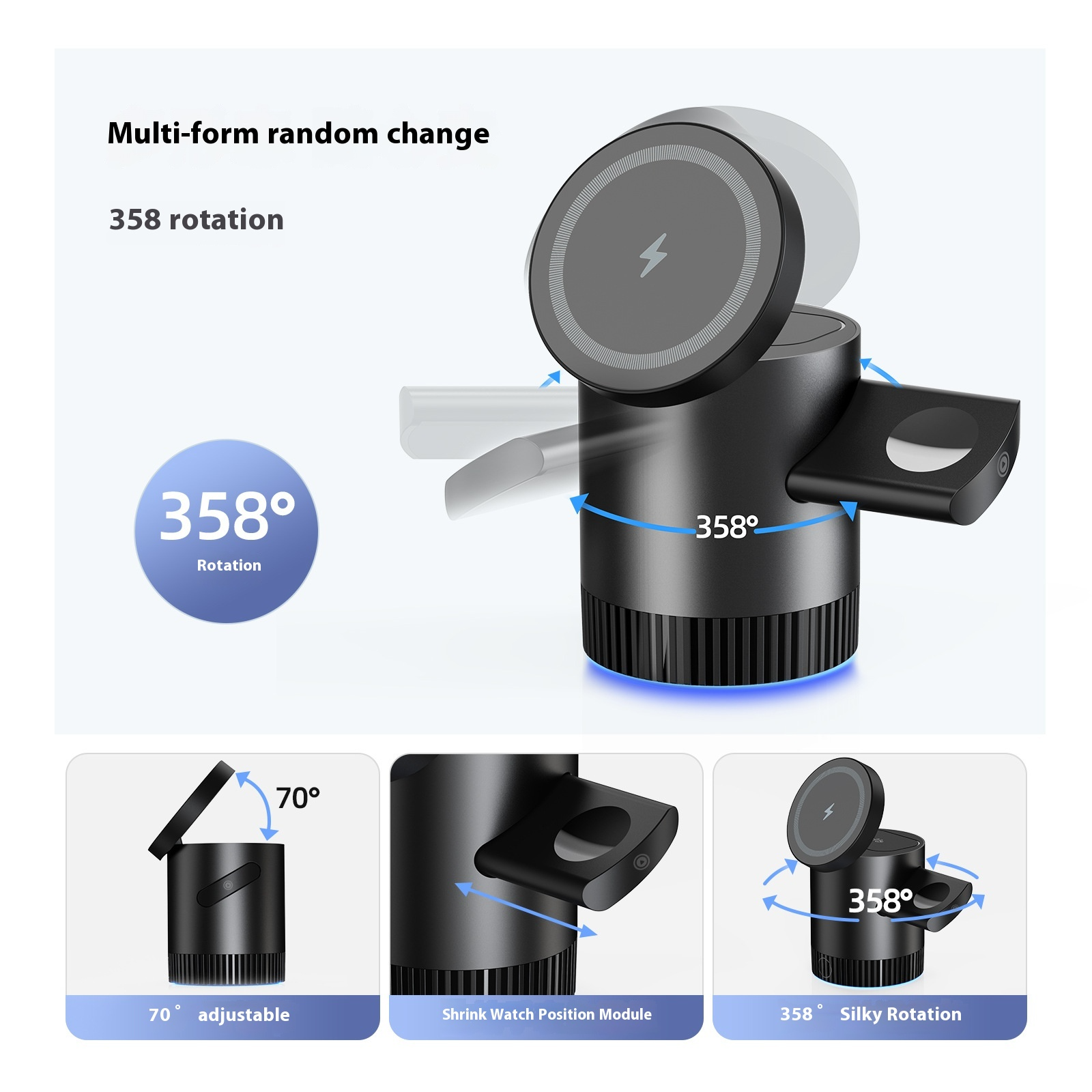 3-in-1 Wireless Magnetic Charging Stand