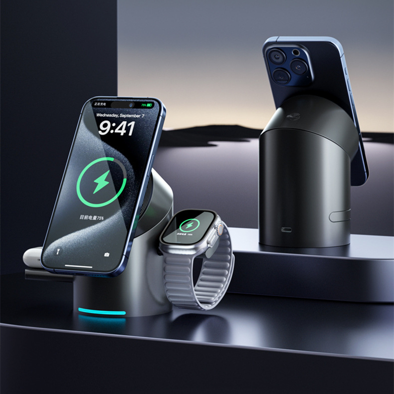 3-in-1 Wireless Magnetic Charging Stand