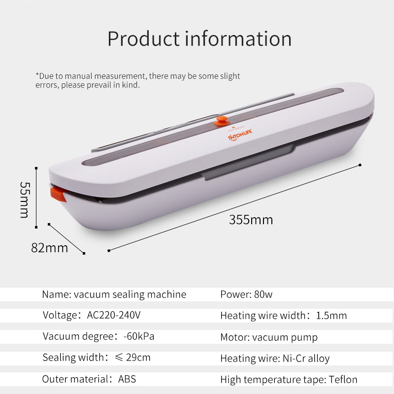 Vacuum Food Sealer Machine 80W