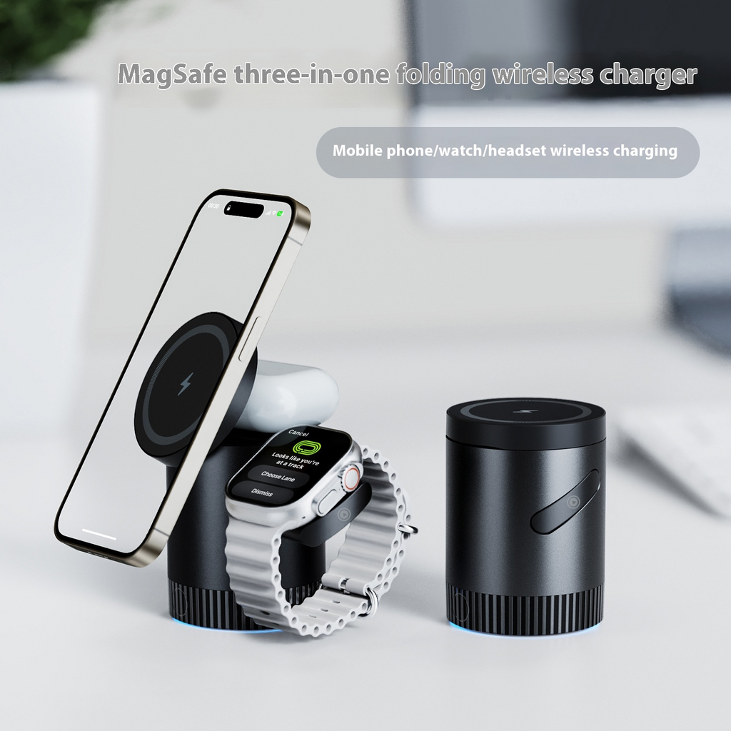 3-in-1 Wireless Magnetic Charging Stand