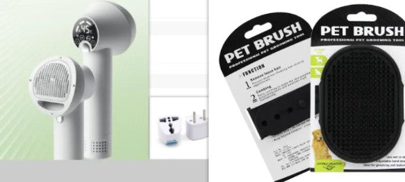 Pet Hair Dryer & Grooming Brush 2-in-1