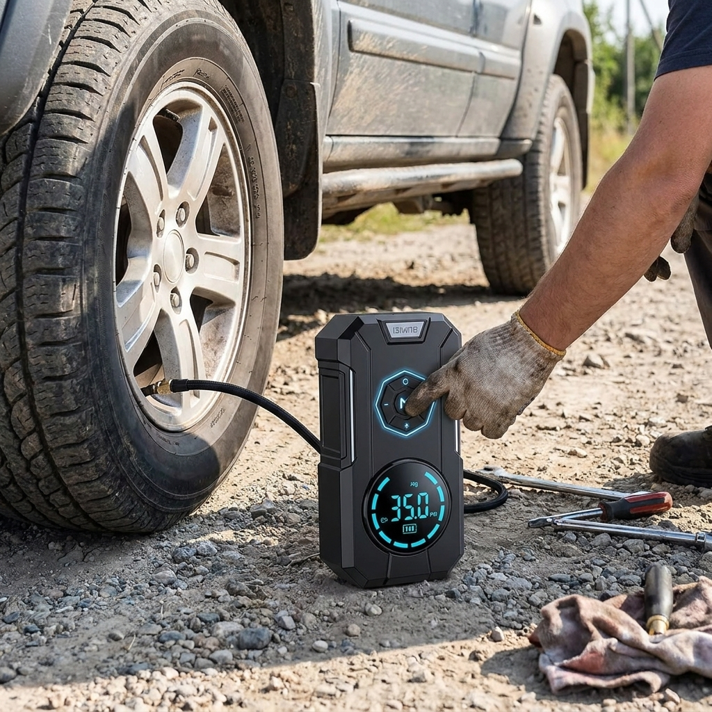Wireless Car Tyre Inflator lifestyle